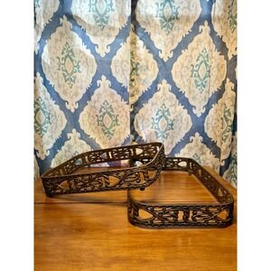 Two Southern Living Claremont Cast Iron 9.75 x 14 Casserole Caddy/Trivet Stands